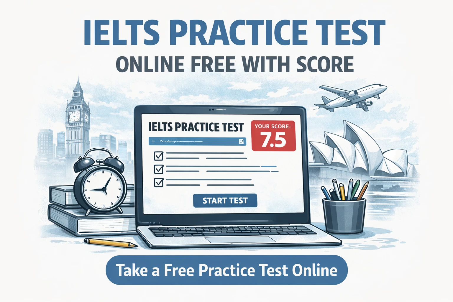 ielts practice test online free with score