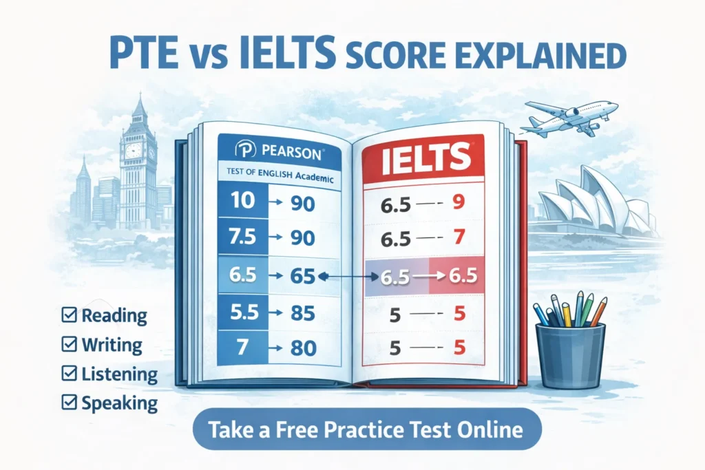 PTE vs IELTS score